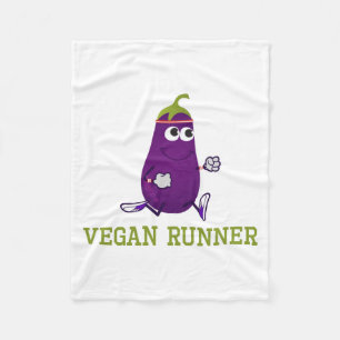 Vegan Runner Eggplant Fleecedecke