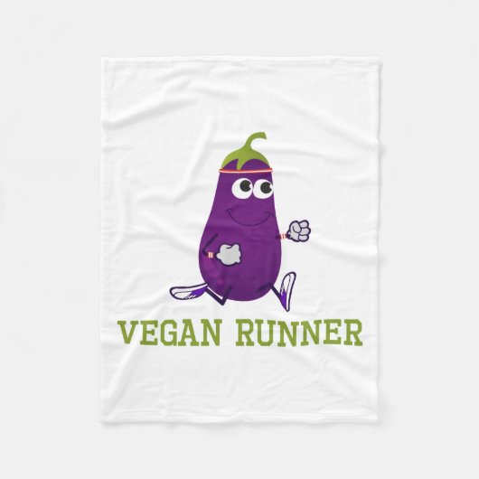 Vegan Runner Eggplant Fleecedecke (Vorderseite)