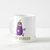 Vegan Runner Eggplant Kaffeetasse (Vorderseite Links)