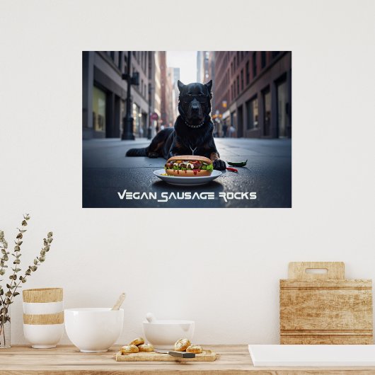 VEGAN SAUSAGE ROCKS - FUN POSTER (Küche)