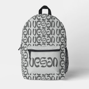Vegan Schwarz/Weiß Bedruckter Rucksack