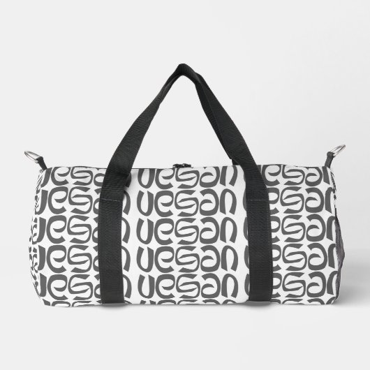 Vegan Schwarz/Weiß Duffle Bag (Vorderseite)