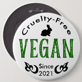 Vegan seit [Datum angeben] Button (Vorne & Hinten)