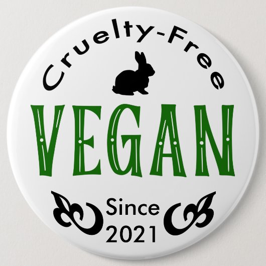 Vegan seit [Datum angeben] Button (Vorderseite)