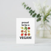 Vegan stolz darauf, Vegan zu sein Visitenkarte (Stehend Vorderseite)