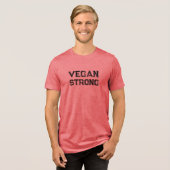 Vegan Strong Grungy Typografy Tri-Blend Shirt (Vorderseite voll)