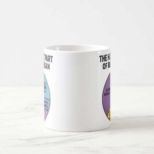Vegan Struggles Pie Chart Hardest Part Funny Kaffeetasse (Mittel)