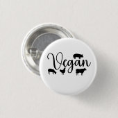 Vegan Tiere Button (Vorne & Hinten)