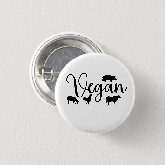 Vegan Tiere Button (Vorne & Hinten)