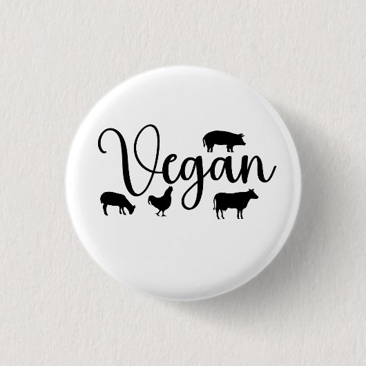 Vegan Tiere Button (Vorderseite)