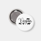 Vegan Tiere Magnet (Vorderseite/Rückseite)