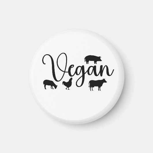 Vegan Tiere Magnet (Vorne)