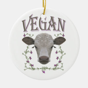 Vegan - Tiere wollen leben Keramikornament