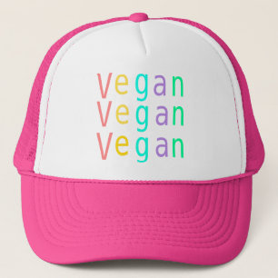 Vegan. Tierrechte. Fernlastfahrerhut. heißes Rosa Truckerkappe
