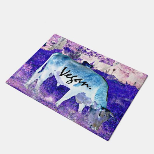 Vegan. Tür-Matte Fußmatte (Schrägansicht)
