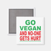 Vegan und niemand wird verletzt, Vegan Magnet (Vorderseite/Rückseite)