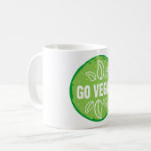 Vegan, vegan, vegetarisch, vegetarisch, kaffeetasse (Vorderseite Links)