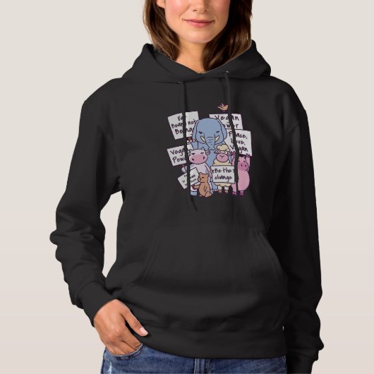 Vegan vegetarian bin vegan saying hoodie (Vorderseite)