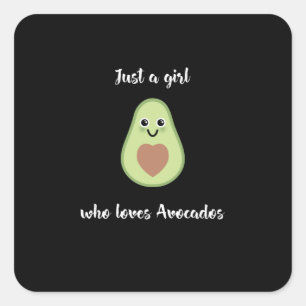 Vegan Vegetarier - Nur Ein Mädchen Das Avocados Li Quadratischer Aufkleber
