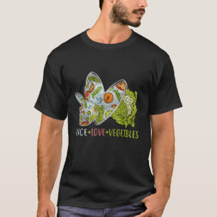 Vegan Vegetarisch Frieden Liebe Gemüse Für Gemüsee T-Shirt