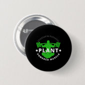 Vegan Vegetarische Pflanze Broccoli Bodybuilding L Button (Vorne & Hinten)