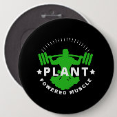 Vegan Vegetarische Pflanze Broccoli Bodybuilding L Button (Vorne & Hinten)