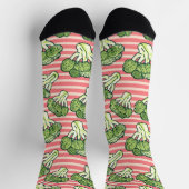 Vegan Vibes Broccoli Bliss - Fun Striping Muster Socken (Oben)