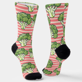 Vegan Vibes Broccoli Bliss - Fun Striping Muster Socken