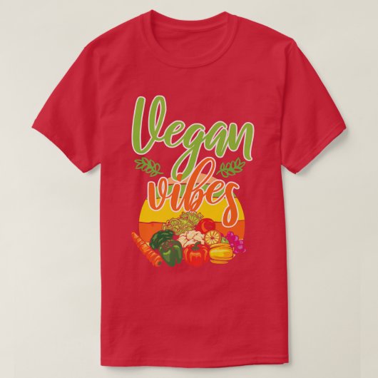 Vegan Vibes, Vegan Vegetarian Veganism  T-Shirt (Design vorne)