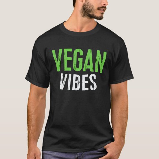 Vegan Vibes Vegetarisch T-Shirt (Vorderseite)