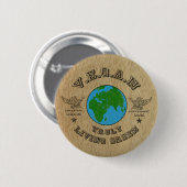 VEGAN - wirklich lebendes Grün Button (Vorne & Hinten)