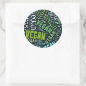 "Vegan" Word-Cloud-Mosaik Runder Aufkleber (Tasche)