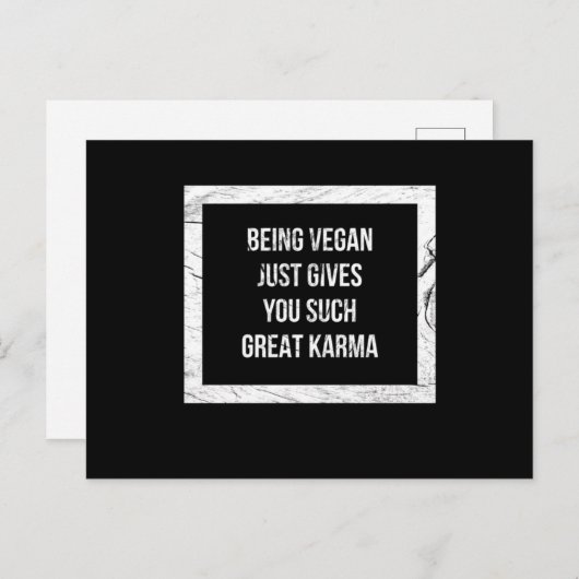 Vegan zu sein, gibt dir einfach so großes Karma Postkarte (Vorne/Hinten)