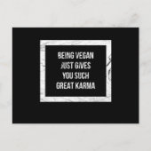 Vegan zu sein, gibt dir einfach so großes Karma Postkarte (Vorderseite)