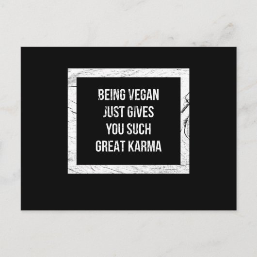 Vegan zu sein, gibt dir einfach so großes Karma Postkarte (Vorderseite)
