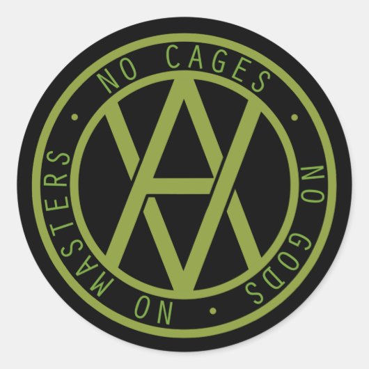 Veganarchie Runder Aufkleber (Vorderseite)