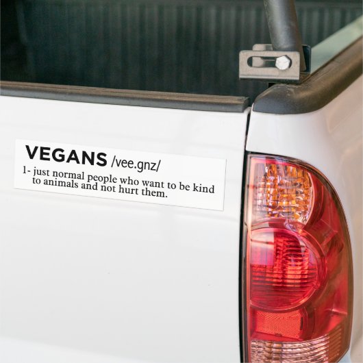 Vegandefinition weiß autoaufkleber (Auf Lkw)