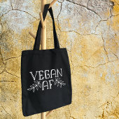 Vegane AF, Schwarz und Weiß Minimalistisch Tasche