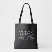 Vegane AF, Schwarz und Weiß Minimalistisch Tasche (Vorderseite)