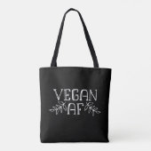 Vegane AF, Schwarz und Weiß Minimalistisch Tasche (Rückseite)