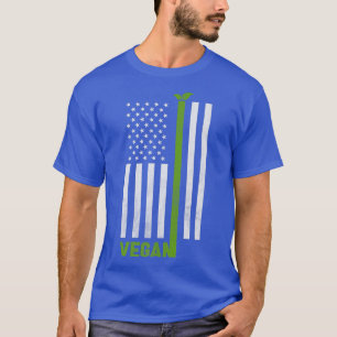 Vegane amerikanische Flagge Vegetarischer Landbau T-Shirt