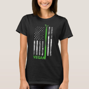 Vegane amerikanische Flagge Vegetarischer Landbau T-Shirt