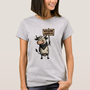 Vegane Anarchie – Rebellische Kuh Protest T-Shirt