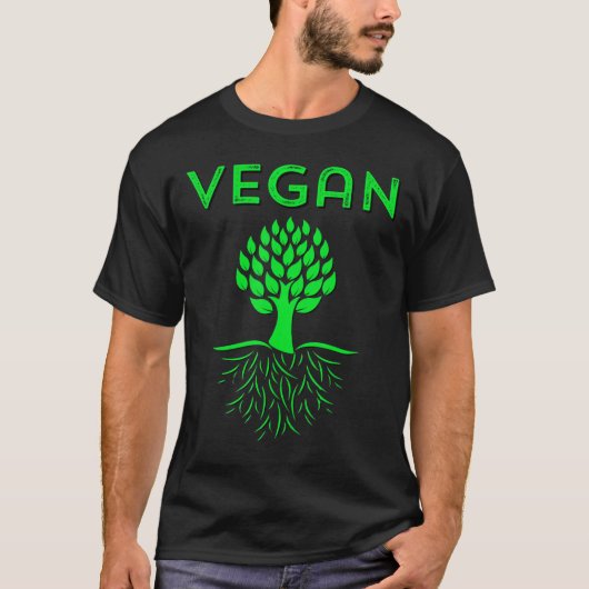 Vegane Baumwurzeln Grüne Vegetarische Liebe Mutter T-Shirt (Vorderseite)