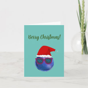 Vegane Beeren-Weihnachten mit Blaubeer-Grußkarte Karte