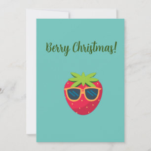 Vegane Berry Christmas mit ErdbeerenGrußkarte Feiertagskarte