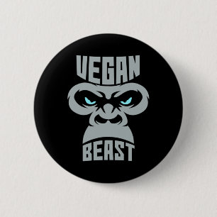 Vegane Besenarbeit Muskel Gorilla Gym Bodybuildin Button
