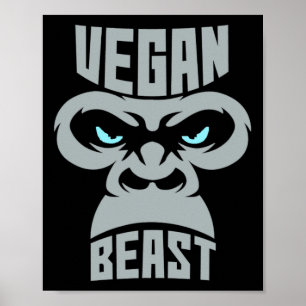 Vegane Besenarbeit Muskel Gorilla Gym Bodybuildin Poster