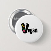 Vegane Blume Button (Vorne & Hinten)