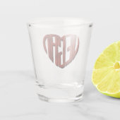 Vegane Blume Herz Schnapsglas (Rückseite)